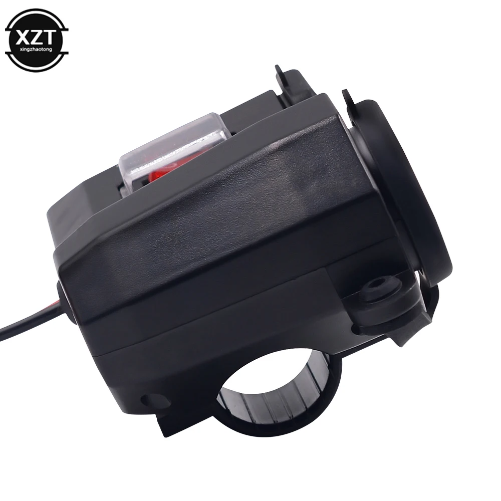 5V 2.1A Adapter Power Supply Dual USB Port Cigarette Lighter Socket Motorcycle Handlebar Phone Charger Digital Display