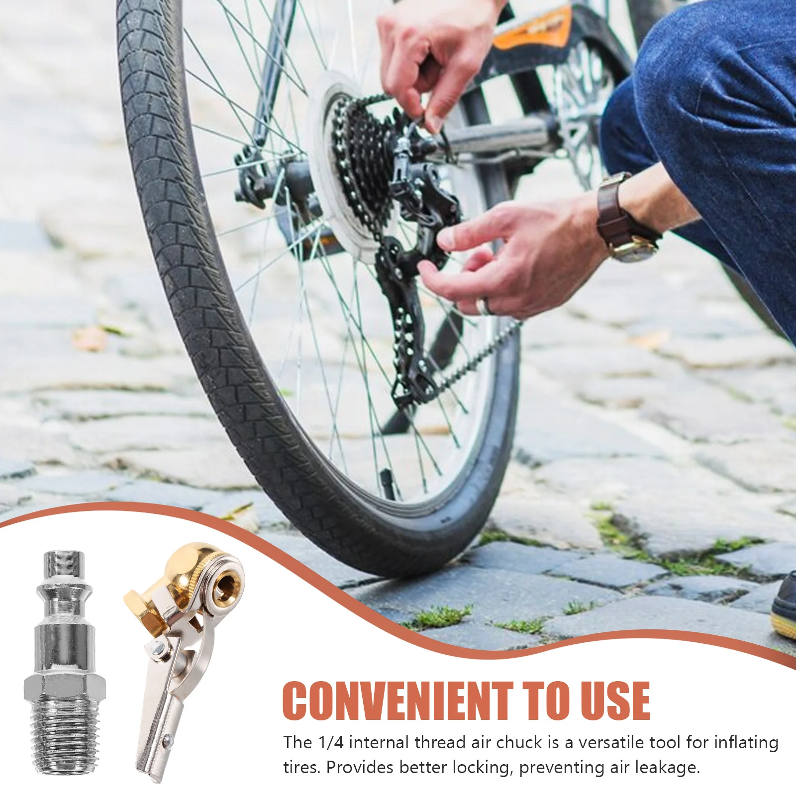 

2 set Tire Air Chuck 1/4" Internal Thread Locking Air Chuck For Bike Car Motorcycle Truck Quick Connect Sealed Ball Valve