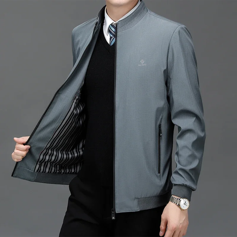 BROWON Brand Casual Business Jacket Man Office Dress Coat Male Jacket Outerwear Slim Spring Autumn Zipper Jacket Men Clothing