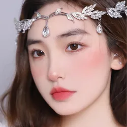 Leaves Crystal Crown For Women's Headband Rhinestone Tiaras Bridal Princess Queen Fairy Headpieces Hair Jewelry Accessories