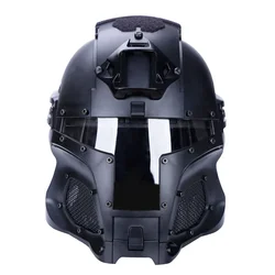 Tactical Full-covered Helmet Medieval Iron Warrior Paintball Protective Airsoft Helmet Adjustable Outdoor Sports Cycling Gear