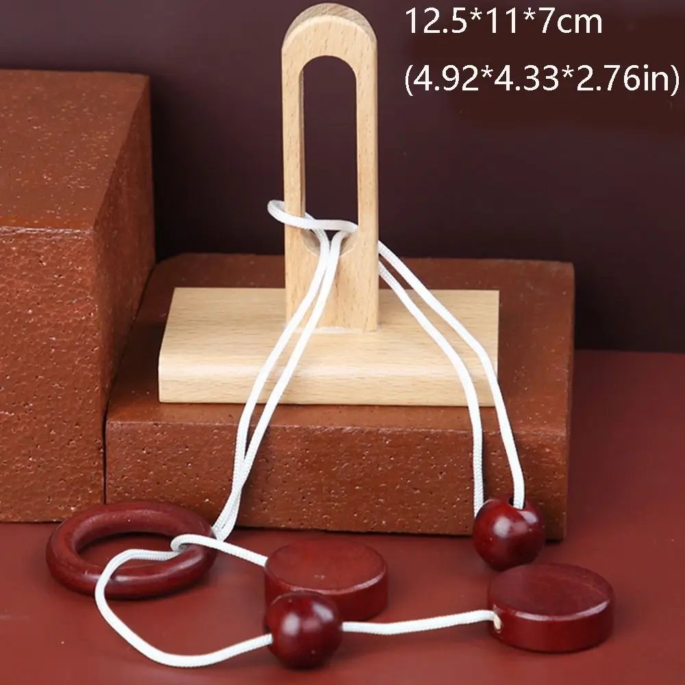 Wooden Unlock Decompression Toys Luban Lock Brain Teaser Unloop Toys Threading Rope Loop Puzzle Educational Game For Adults Kids