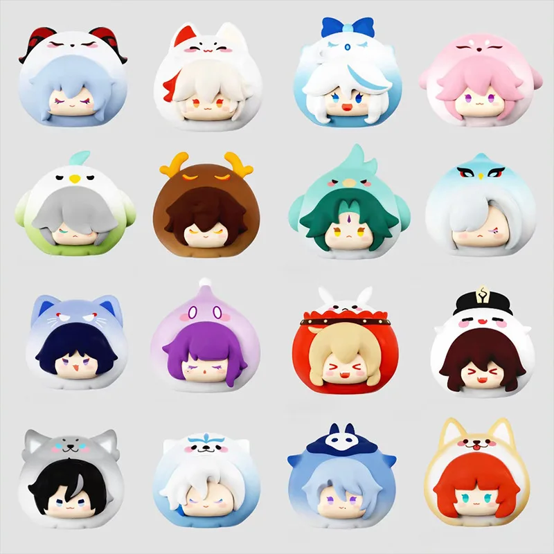 Genshin Impact Furina Mini Anime Figure Blind Box Q Version Kamisato PVC Dolls Desk Decoration Game Surprise Toy Gift