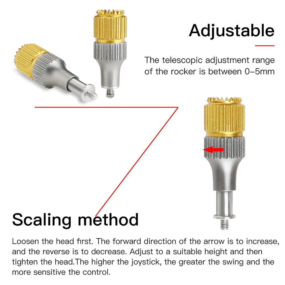 ก้านโยกแบบถอดได้สำหรับรีโมทคอนโทรล DJI FPV อะลูมินัมอัลลอยควบคุมด้วยนิ้วหัวแม่มือแบบยืดหดได้