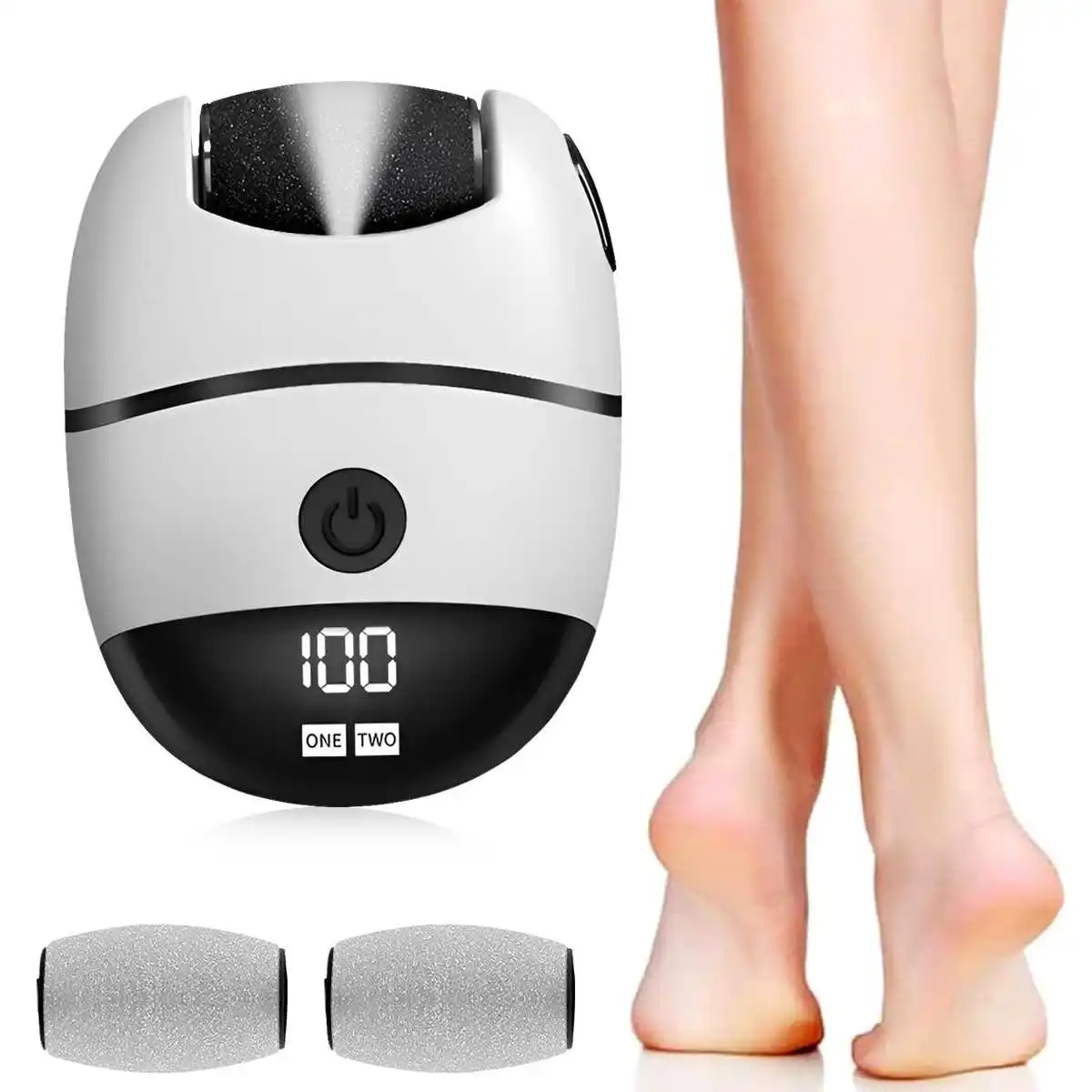 

Цифровая перезаряжаемая электрическая шлифовальная машина для ног, мини-шлифовальная машина для ног с ЖК-дисплеем для удаления омертвевшей кожи, мозолей и ремонта ног
