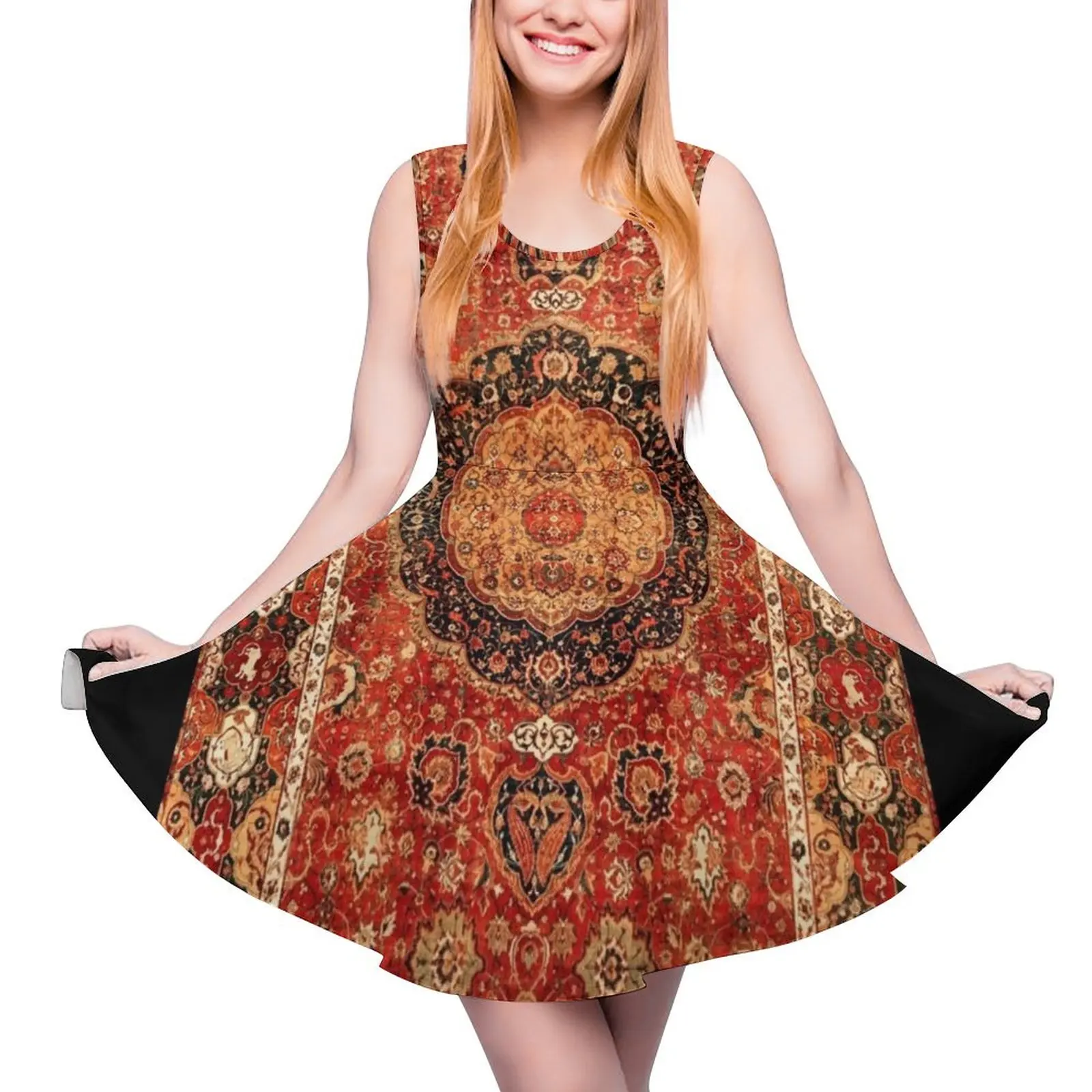 

Seley Antique Persian Rug Print Sleeveless Dress summer dresses prom dresses 2024 dress party night