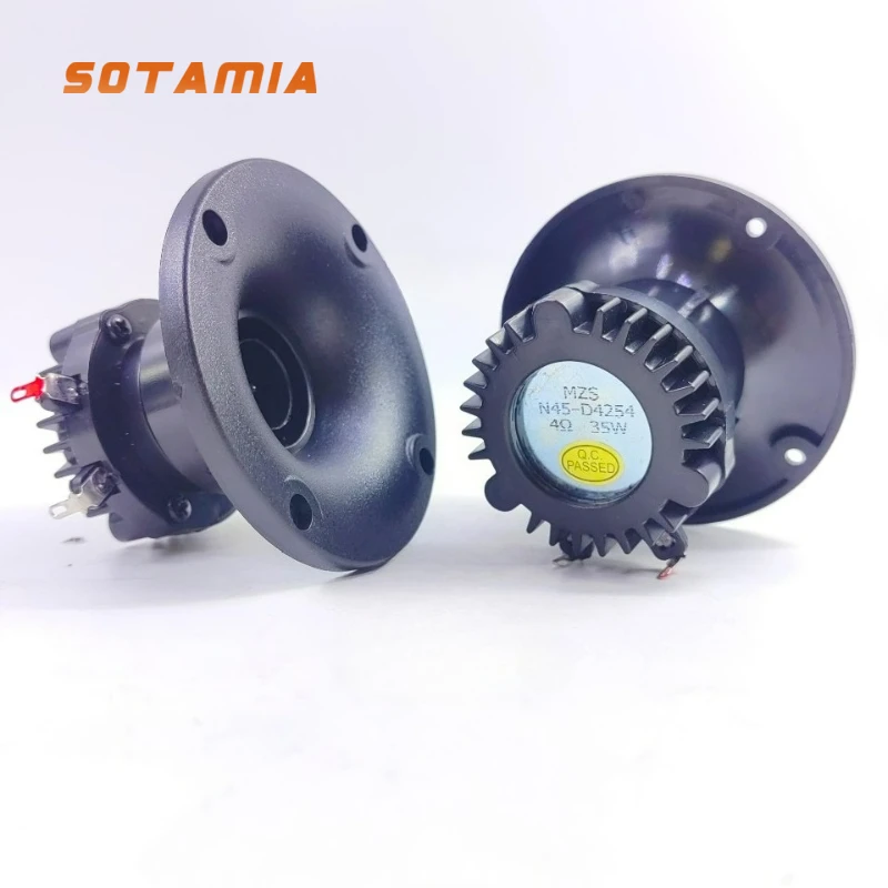 

SOTAMIA 2pcs 1 Inch Mini Tweeter Audio Speaker 4 Ohm 35W 25 Core Polymer Transparent Film High Volume Stage Tweeter Horn Speaker