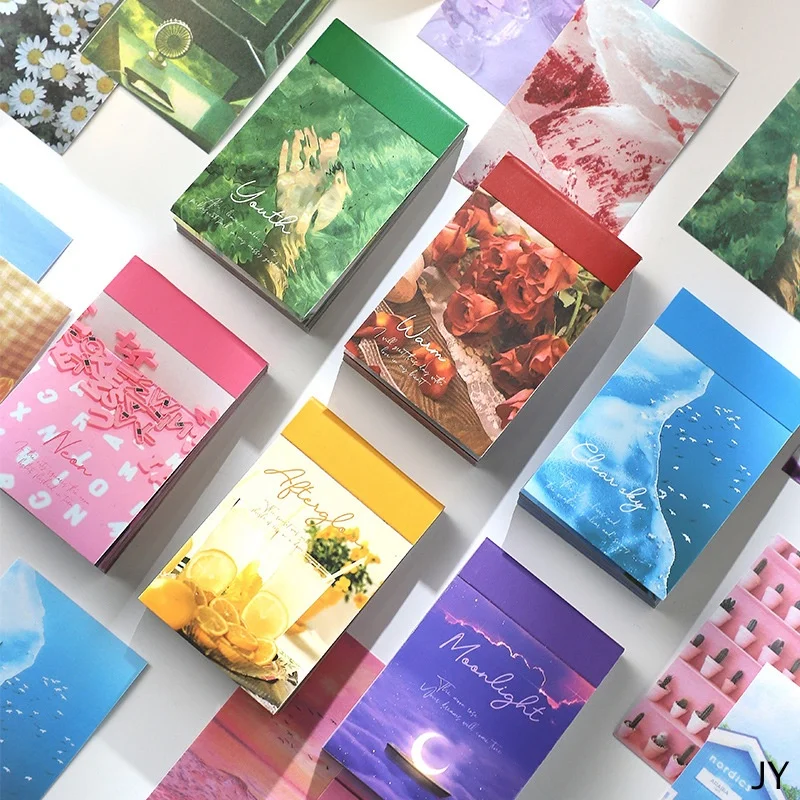 

50 Sheets World Scenery Style Sticker Book Coated Paper Journal DIY Material Decoration Sticker Memo Pad Scrapbook Stationery