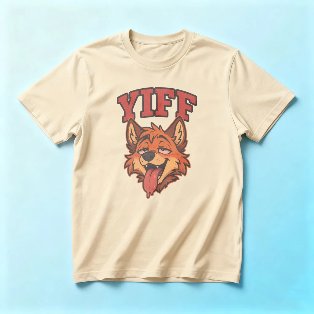 Furry Yiff Fox Shirt Fluffy Lover Merch Gift Fandom Clothing Cosplay Role Play Tops Hot Fox Graphic Tee Men Fashion Streetwear