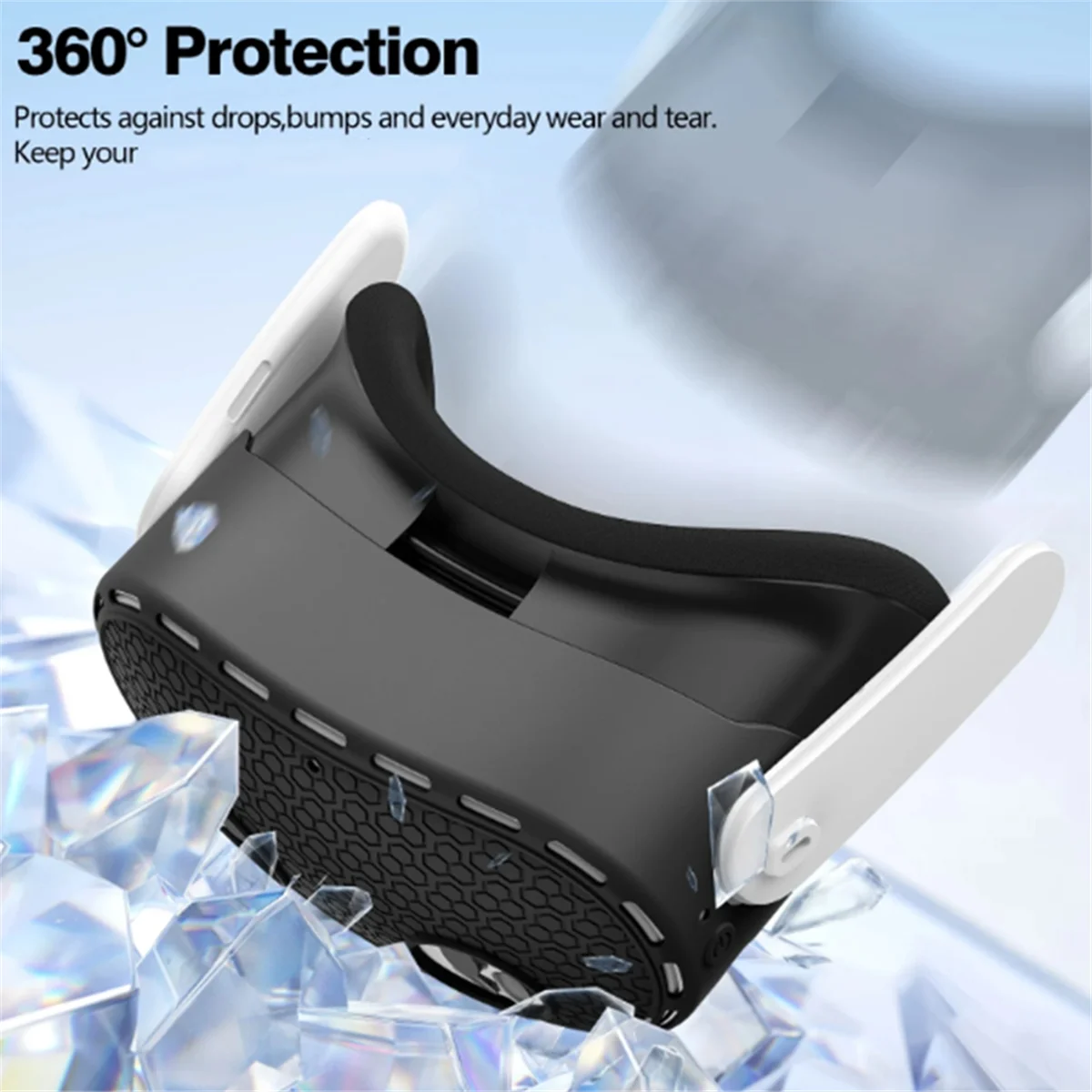 

VR Case Silicone VR Shell Protective Cover Compatible with for 3S Accessories, Comprehensive Protection for VR Black
