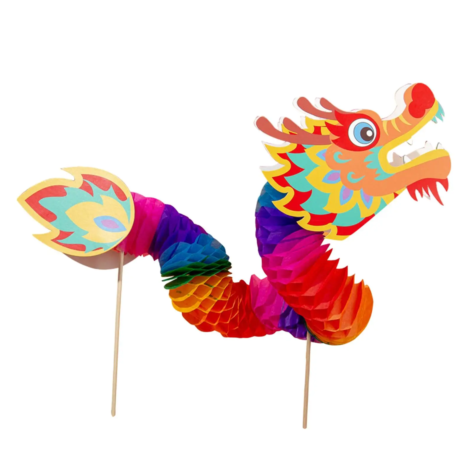 3xChinese Paper Dragon Chinese New Year Dragon Garland 3D Props Toys Decoration