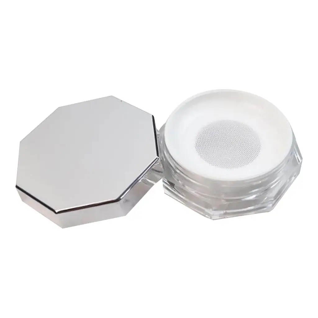 Jar Empty, Refillable, Octagonal, Make-up Jar for Make-up, Loose ,