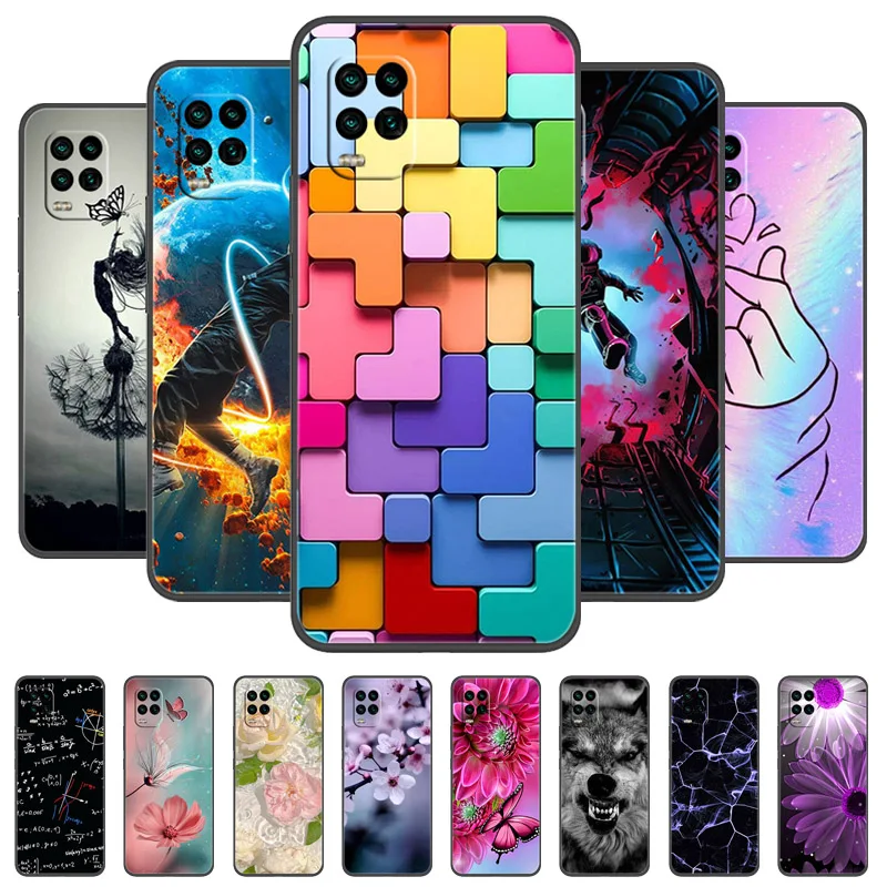 For Xiaomi Mi 10 Lite 5G Cases Cat Painted Soft TPU Silicone Phone Cover For Xiaomi Mi 10 Lite Case mi10 Lite Case Coque Etui