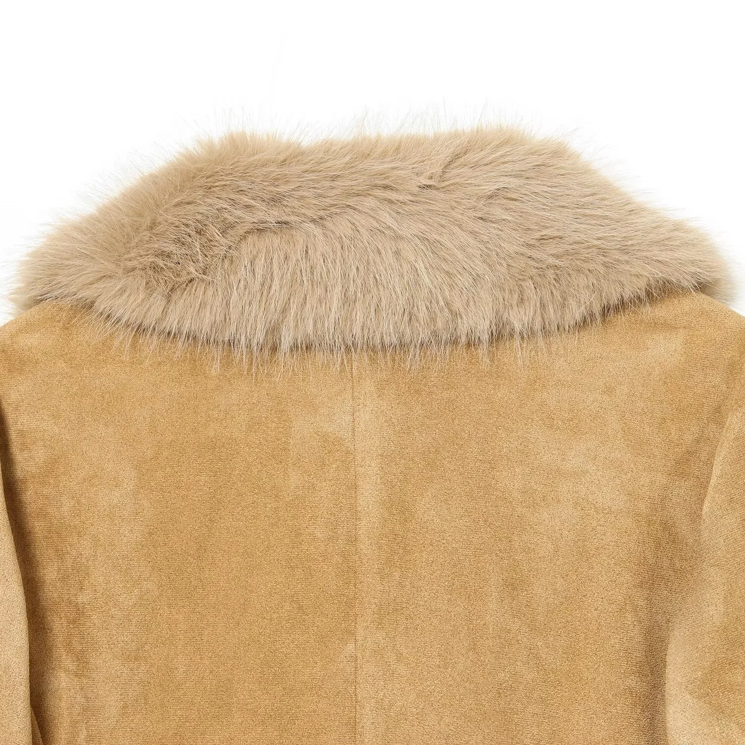 JNLEAOG Autunno delle nuove donne Faion Versatile effetto pelliccia sintetica Pelle Velluto Superficie Vestito Jaet All Match Fibra di poliestere