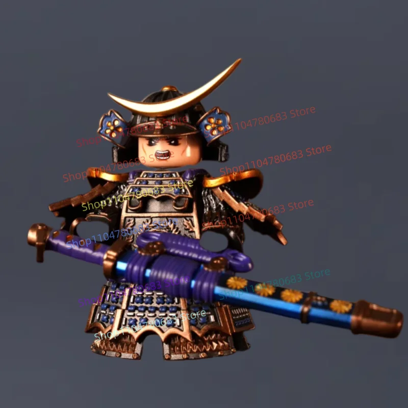 MOC اللبنات الدول المتحاربة الساموراي شخصية صغيرة التجمع نموذج زخرفة الكرتون أنيمي اكسسوارات لعبة الزخرفية هدية