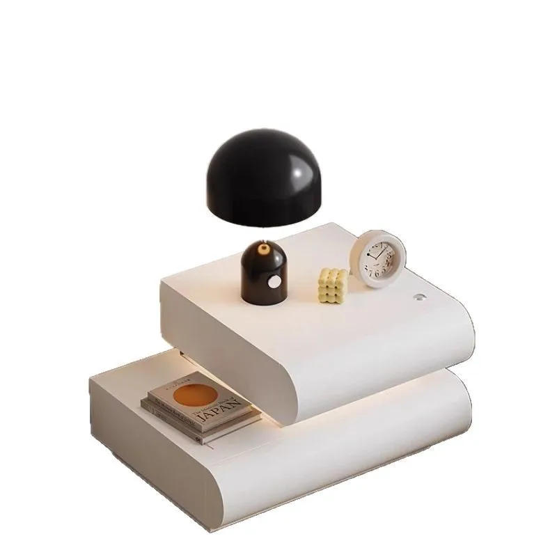 

Internet celebrity bedside table bedroom simple home modern leather new solid wood storage