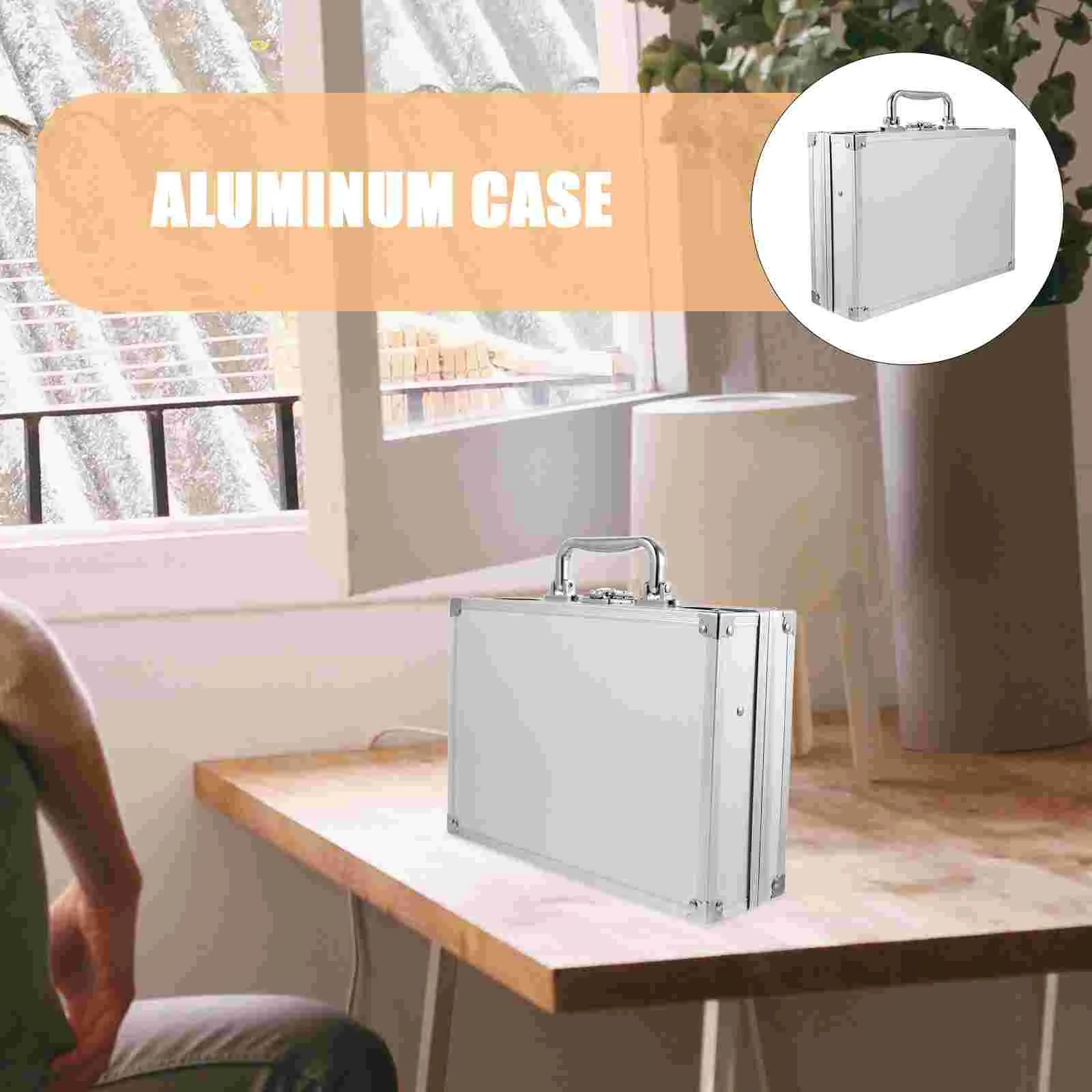 Instrument Storage Box Tool Case Money Briefcase Looking for with Lock Portable Workstation Aluminum Alloy Small Hard Man