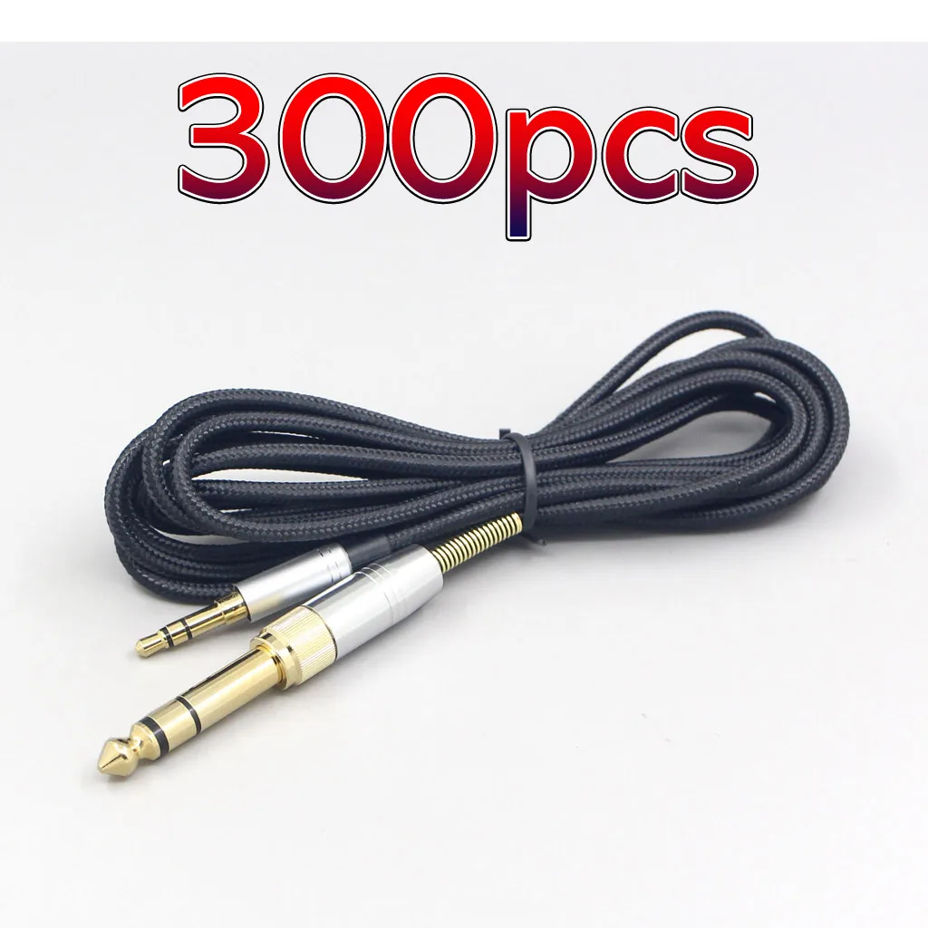 LN007502 300pcs  6.5mm 3.5mm Nylon Woven Net Coat Headphone Earphone Cable For Philips SHP9500 X2HR X1S SHB8850 SHB9850