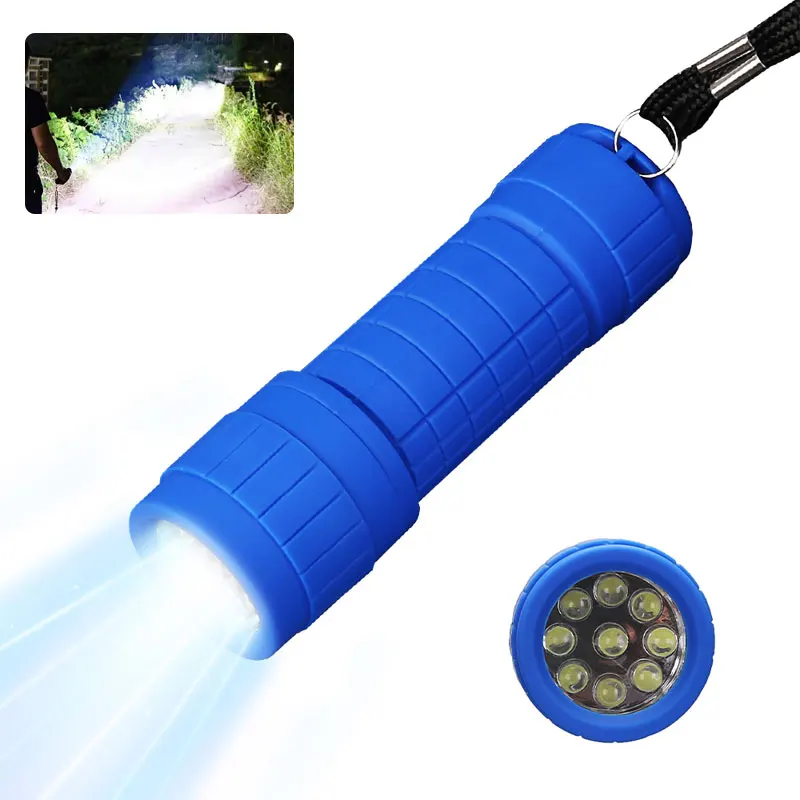 Portable Mini Children's Flashlight Strong Lighting Using 3 NO.7 Batteries Fixed Focus Pocket Outdoor Waterproof Camping Torch