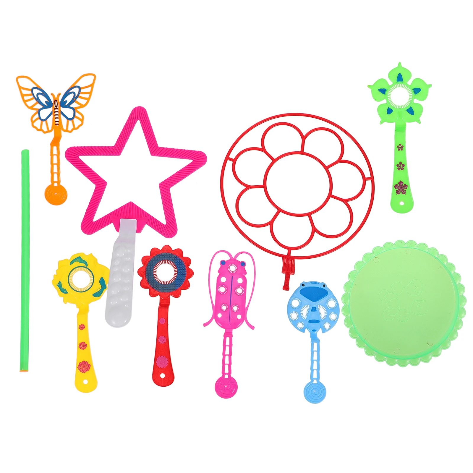 9Pcs Colorful Bubble Wands Set Lightweight Safe Easy Use for Kids Outdoor Activities