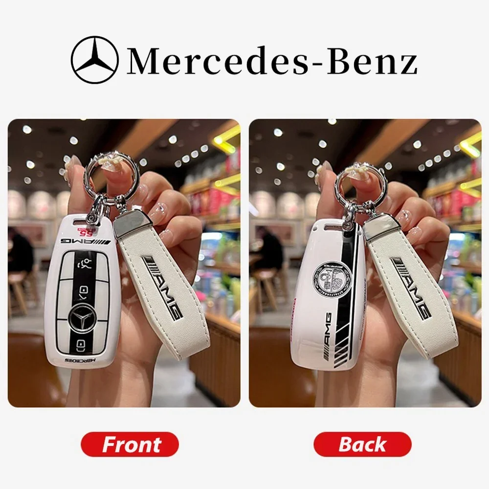 Car Remote Key Case Cover Bag Auto Styling Accessory For Mercedes Benz A C E S G Class GLC CLE CLA W177 W205 W213 W222 X167 AMG