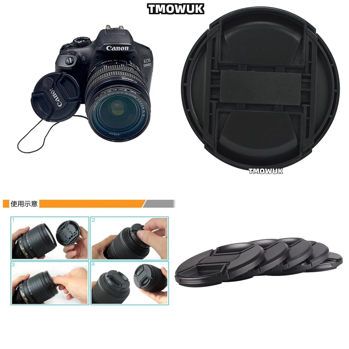 

For SONY A99V A7S3 A7R4 A7C II A450 A200 A58 A65V Camera Lens Cap Protective Cover Center Pinch Snap-on 49mm 52 55 58 62 67 72 7