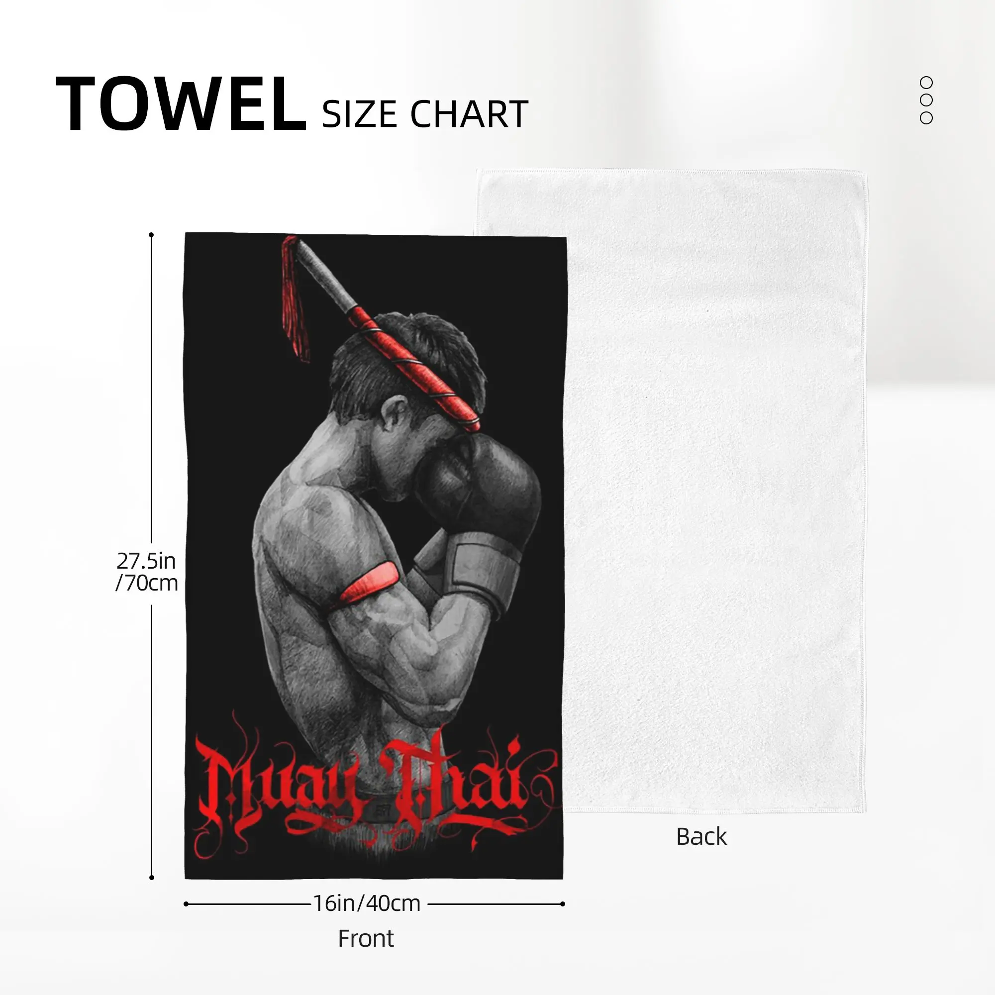 Custom Muay Thai Boxing Fighter Soft Face Towel Quick Dry Pool Bath Cotton Towels Breathable