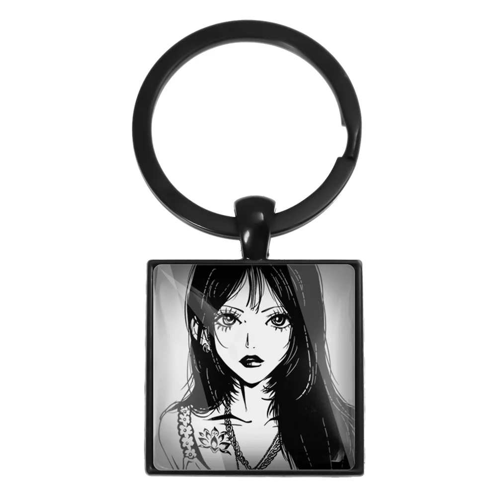 Ai Yazawa Japanese Anime Osaki Nana Komatsu Nana Handmade Square Keychain Backpack Decoration Key Ring Jewelry Gift