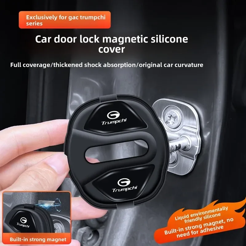 For All GAC Trumpchi GS8 M8 ES9 Emkoo 2nd Gen Magnetic Door Lock Silicone Cover Shock Absorb Anti Rust Auto Accessories