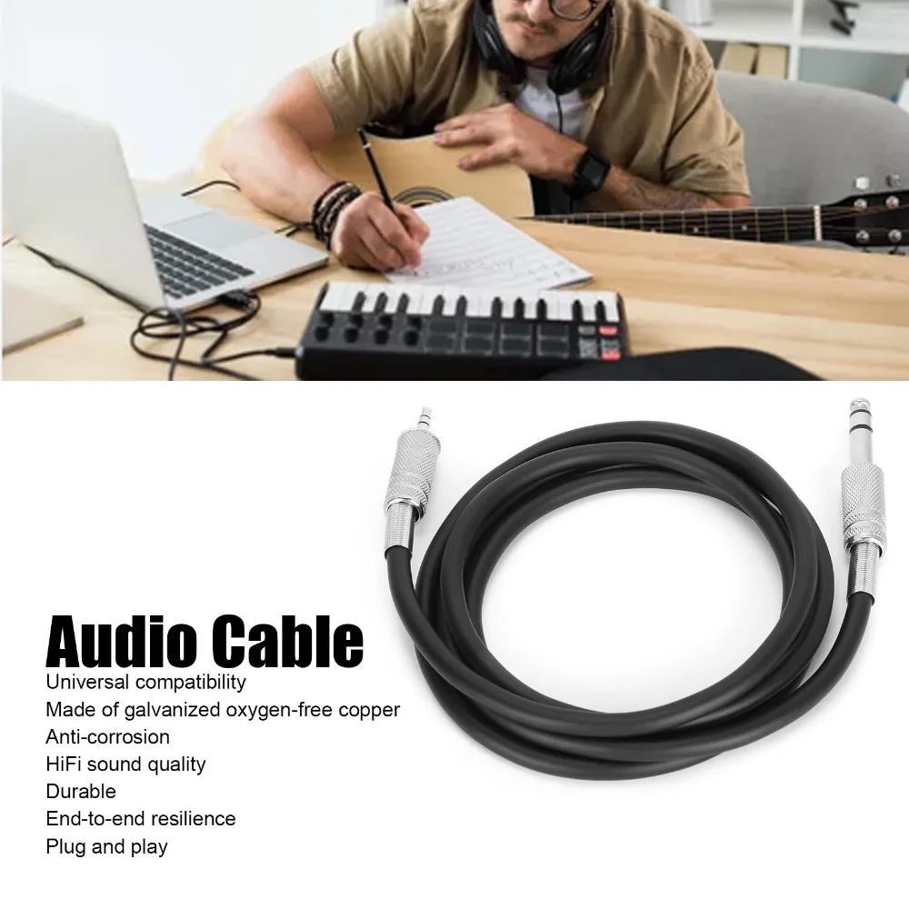 3.5mm (1/8 Inch) Male to 6.35mm (1/4 Inch) Male Audio Cable Flexible Plug and Play TRS Stereo Audio Adapter Cable Sound Cable