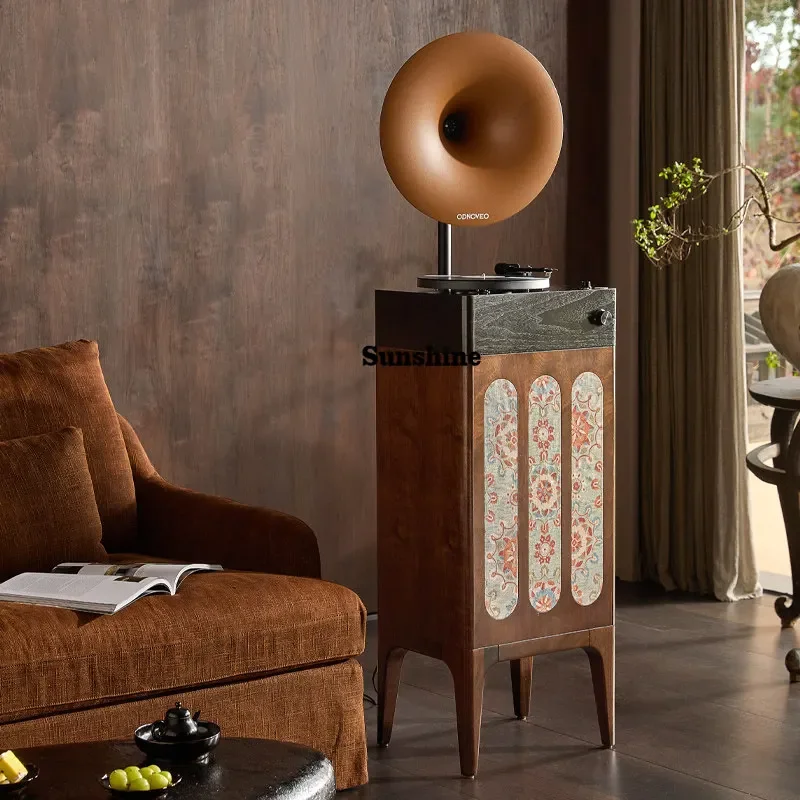 Medieval lp retro vinyl record player, new Chinese homestay club, bluetooth speakerY