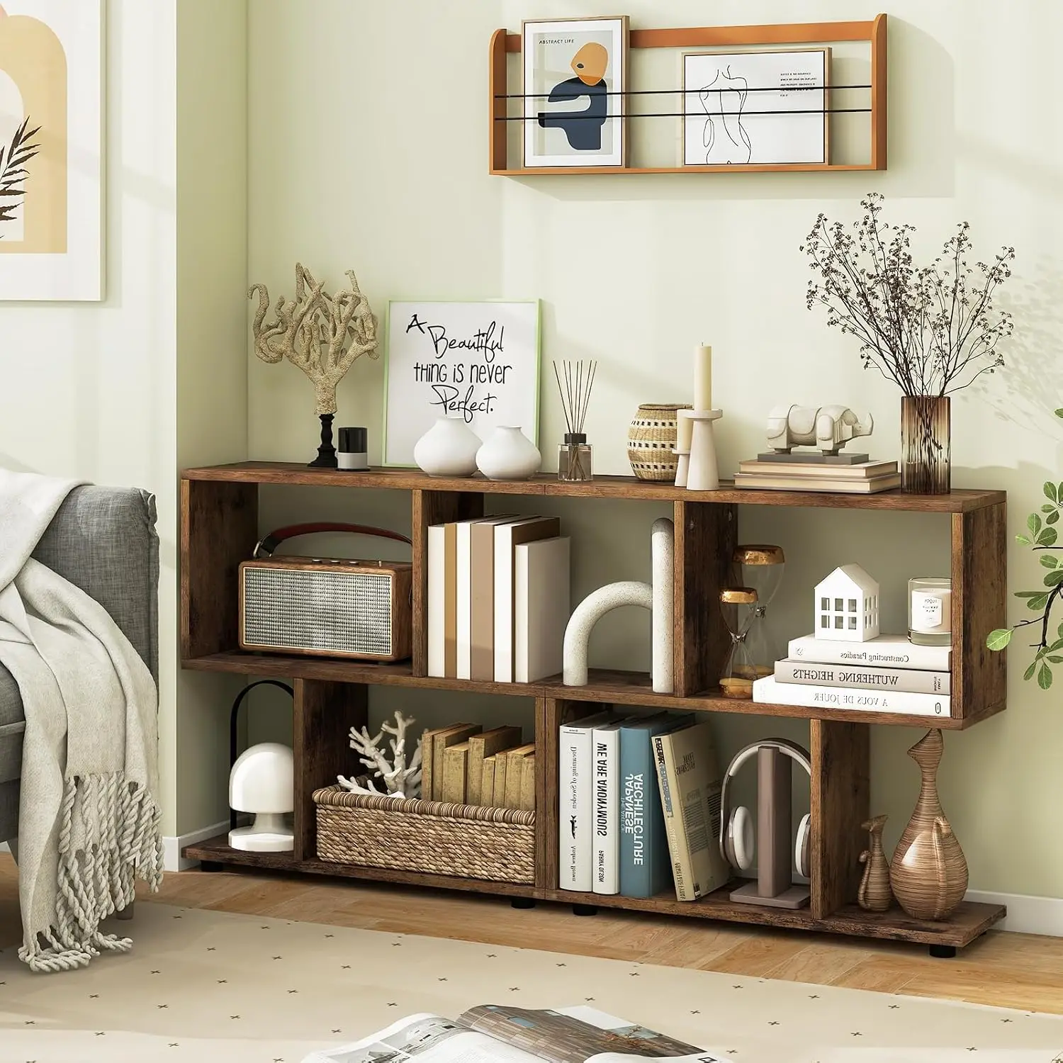 2 Tier Geometric Bookcase, 24
