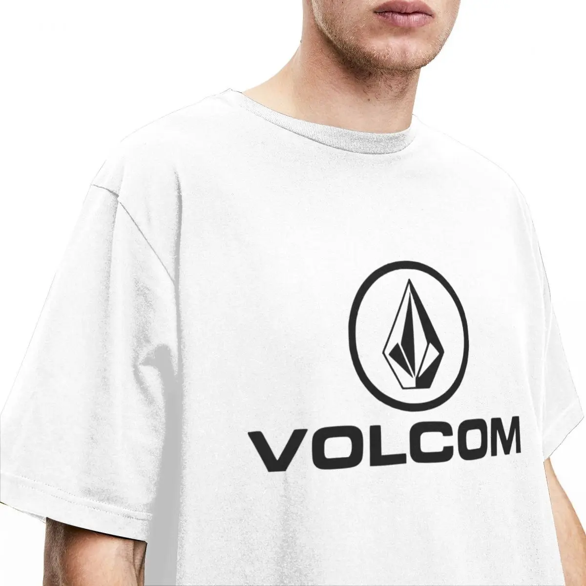 Creative Volcoms Logo T-Shirts for Men Crewneck 100% Cotton T Shirt Short Sleeve Tee Shirt Printed Tops