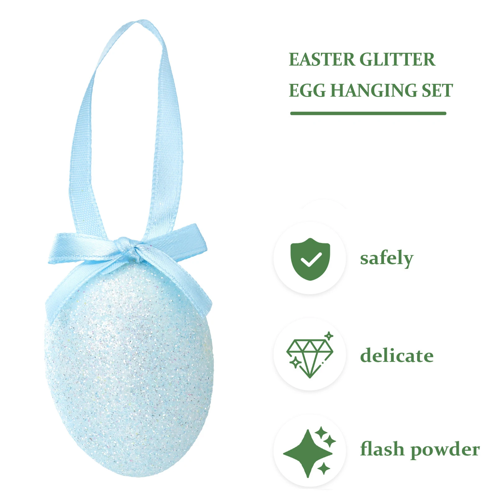 

12pcs Colorful Egg Hanging Glitter Pendant Party Decor Supplies For Home Decoration Easter Decorations Easter Hanging