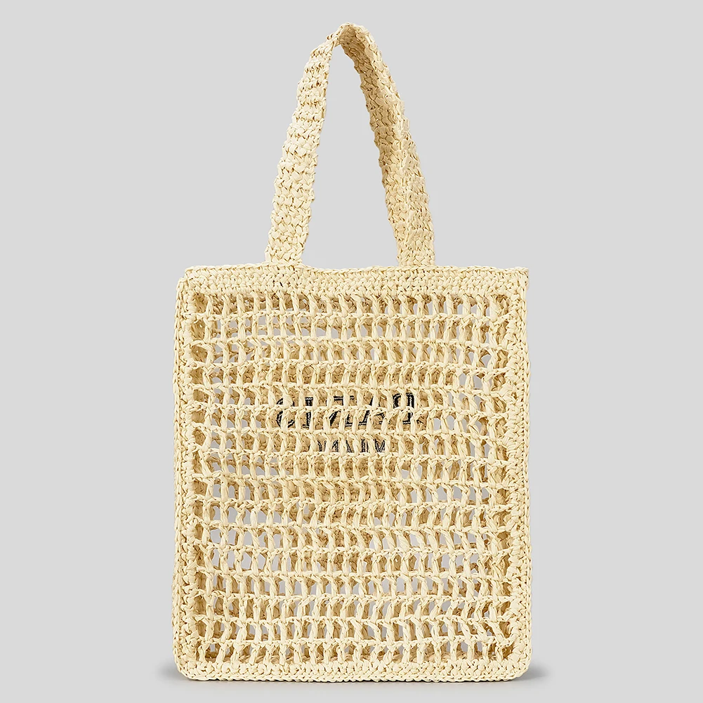 Straw Handbag for Women Hollow Paper Woven Big Tote Summer Beach Bag Ladies Fashion Shoulder Bag Shopper purse 2024