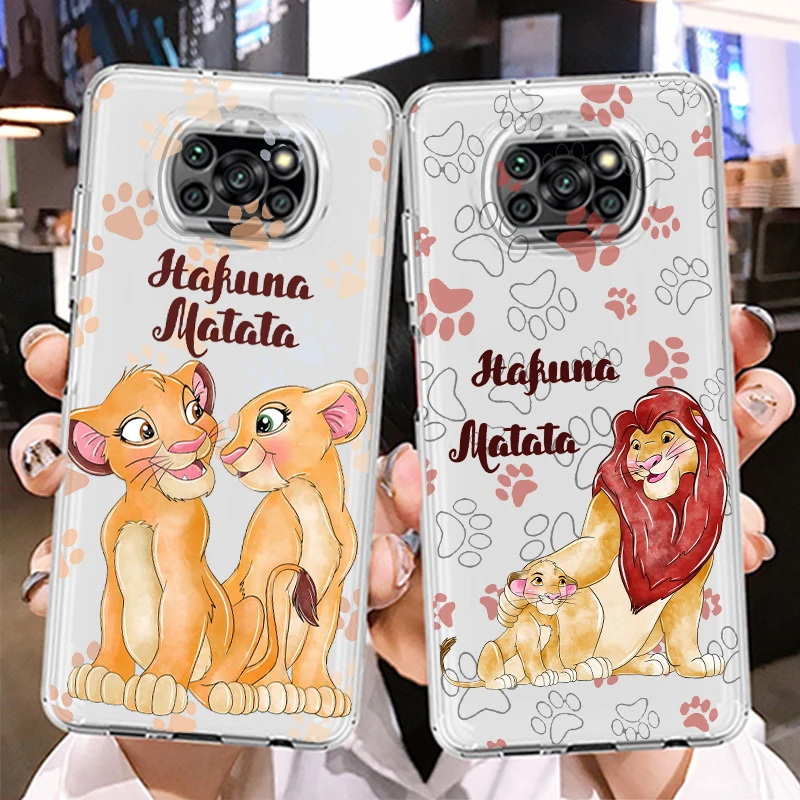 The Lion King Hakuna For Xiaomi Poco X5 C55 C50 M5 M4 X4 X3 F3 GT NFC M3 C3 M2 F2 F1 X2 Pro Transparent Soft Phone Case Fundas