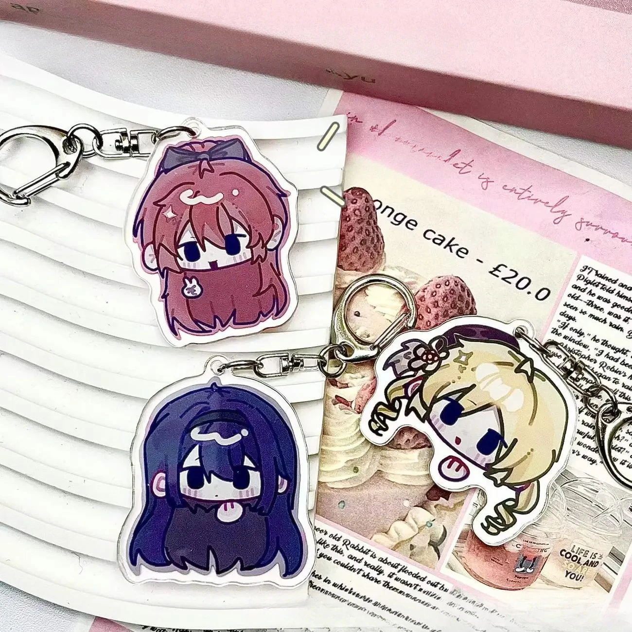 Animation Derivatives Acrylic Keychain Kaname Akemi Sayaka Mami Sakura Exclusive Design Fashion Back To School Anime Juguetes