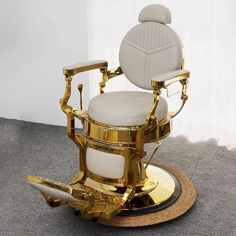 

Professional Recline Barber Chair Comfortable Cushioned Salon Chair Hairdressing Beauty Space Salon De Coiffure Salon Furniture