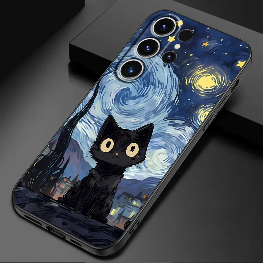 Etui na Samsung Galaxy S9 Note 20 Ultra S8 Plus Note 9 8 Note 10 Plus S10 S9 Plus S8 Plus etui gwiaździste niebo kot TPU miękkie etui