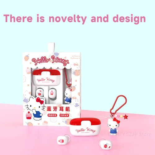 Imagen 2 del producto Sanrio Kuromi-auriculares Bluetooth Cinnamoroll Melody TWS, inalámbricos, Hello Kity, deportivos, con Control táctil, para juegos, regalos