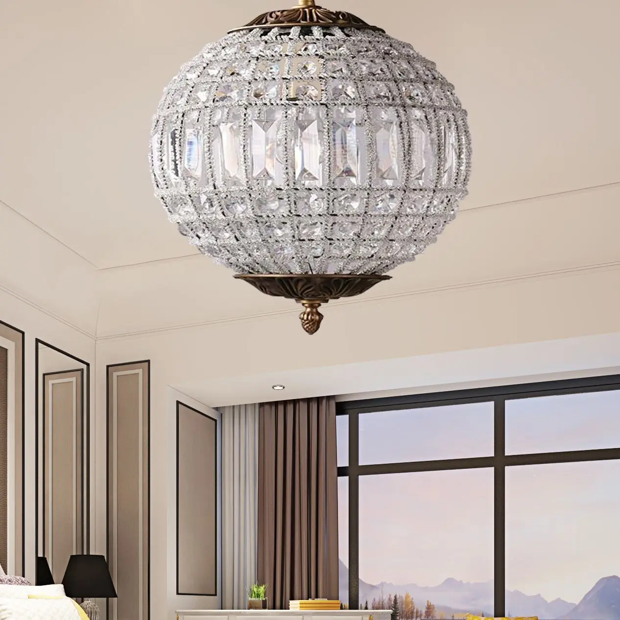 

French Vintage Crystal Chandelier Luxury Dining Room Light for Hotel Restaurant Villa Bedroom