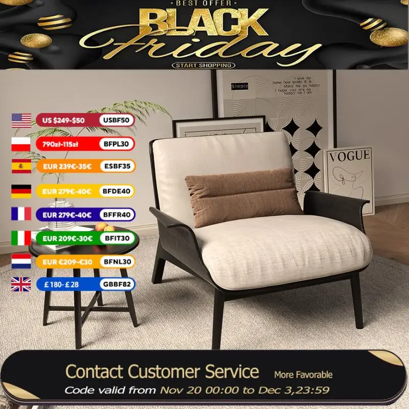 

Черный комфортный большой стул для гостиной Lazyboy Relax Hotel, современный скандинавский стул для чтения для взрослых, роскошная мебель для дома Sillas De Sala