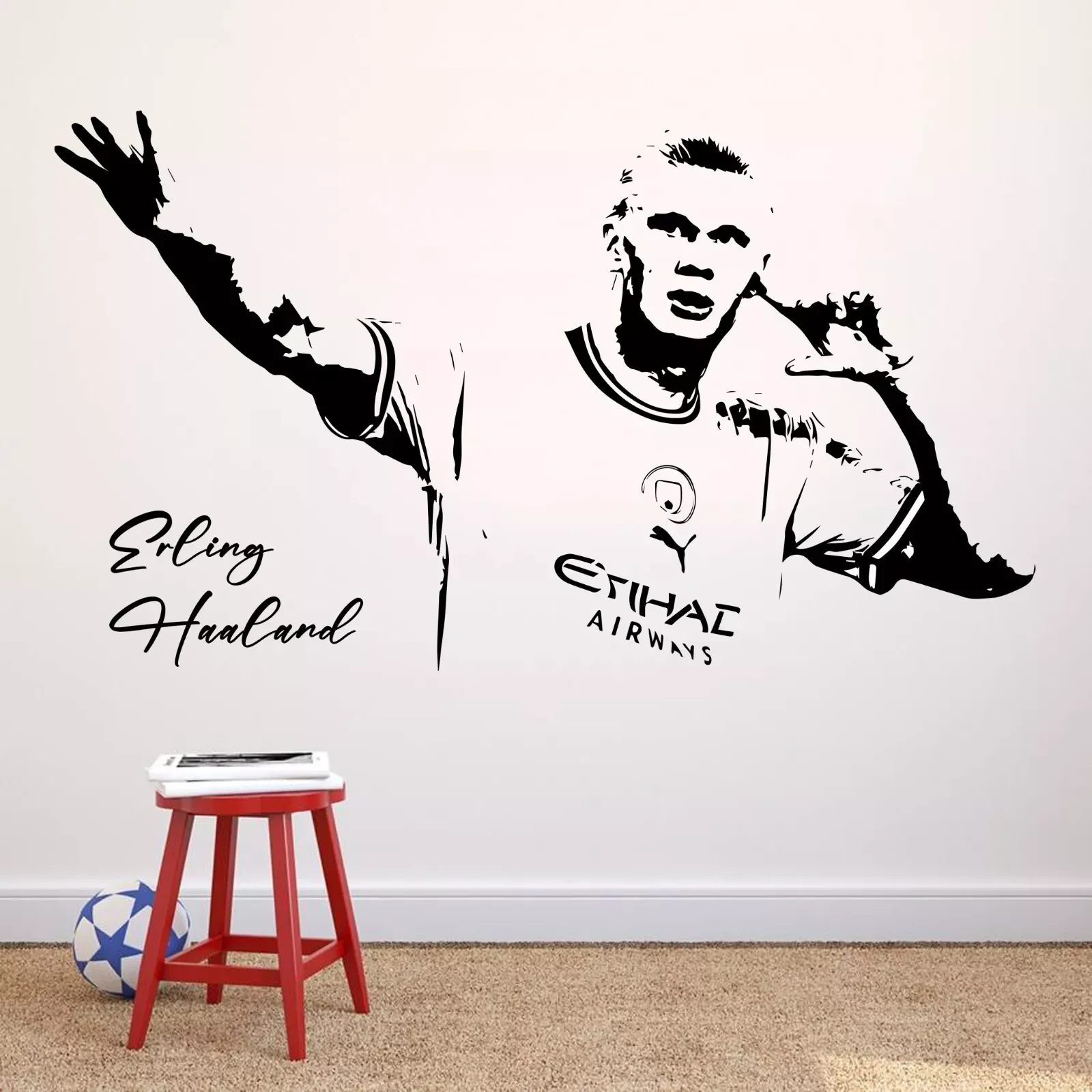 

Erling HAALAND football soccer player Wall Sticker Decal Decor Vinyl Art Poster removeable self-adhesive
