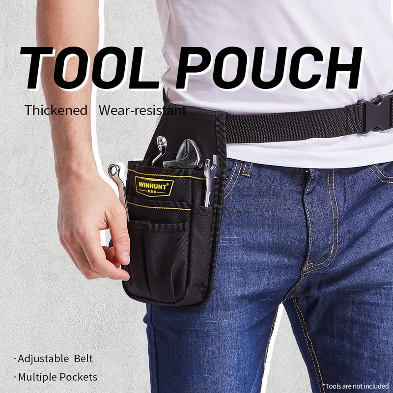 Tool Pouch with Adjustable Belt, Heavy Duty Multi-Pocket Electrician Tool Bag,for Carpenter Construction Workers, Durable Waist Tool Organizer for Plumber HVAC Technician