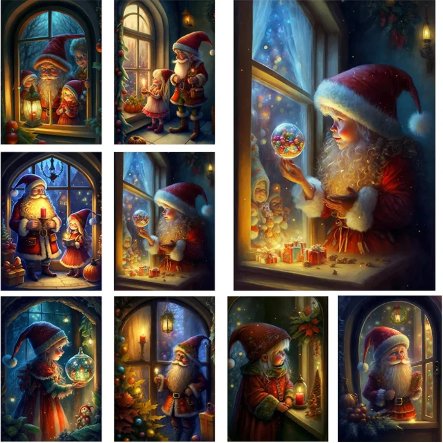 

DIY Cartoon Santa Claus Little Girl Diamond Painting New Collection 5D Full Diamond Mosaic Embroidery Crystal Picture Home Decor
