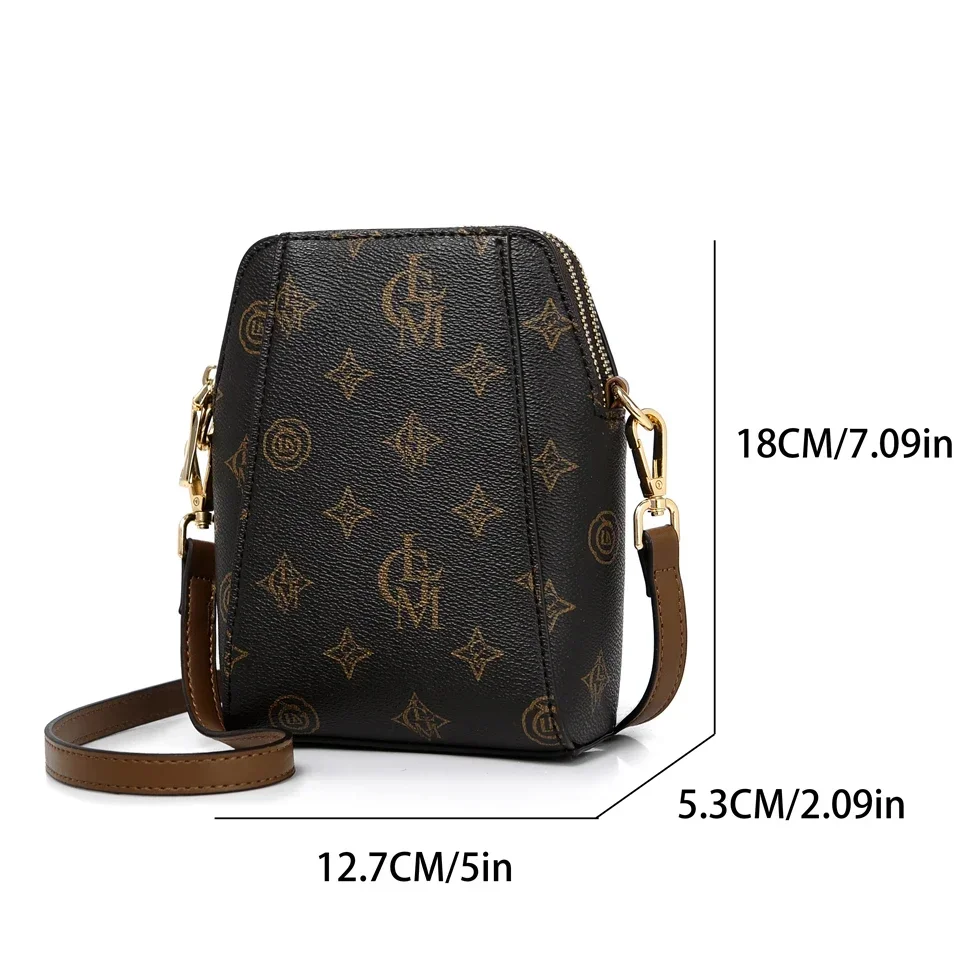 Letter Print Women\'s Crossbody Bag High-Quality PU Leather Small Square Bag Fashion Shoulder Handbag