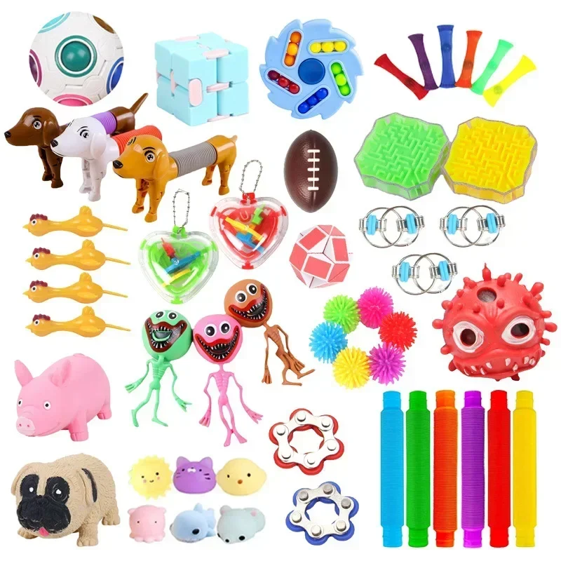 3-80pcs Random Fidget Toys Mystery Gifts Pack Surprise bag Fidget Set Antistress Relief Toys for kids party christmas