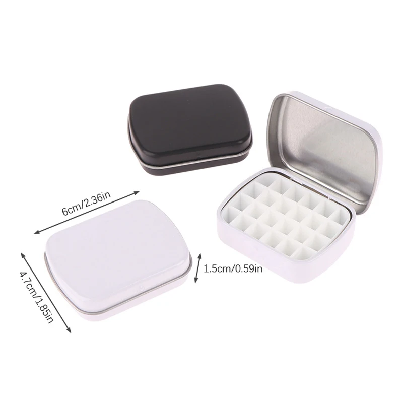 Portable Empty Watercolor Tin Box 24 Grids Mini Watercolor Paint Palette Travel Painting Paint Tray Art Supplies