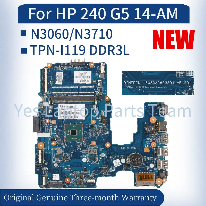 6050A2823301-MB-A01 For HP TPN-I119 240 G5 14-AM Laptop Mainboard 860460-001 858040-601 858041-001 New Notebook Motherboard Test