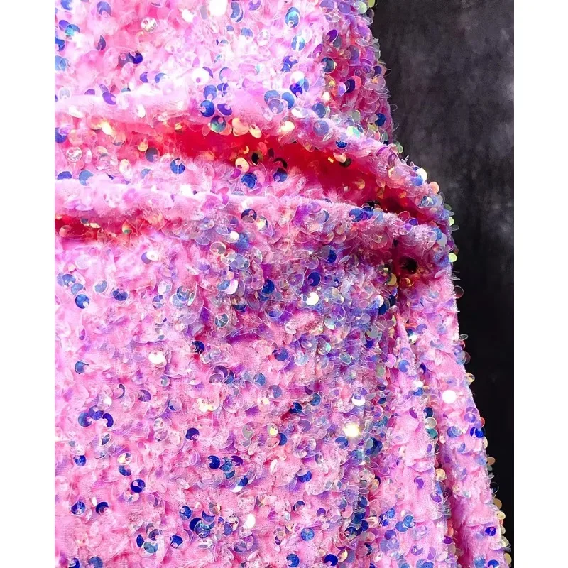 

32-цветная бархатная ткань, ткань с блестками 3 мм, вечернее платье, сценический костюм, платье, ткани для шитья скатерти, аксессуары для головных уборов